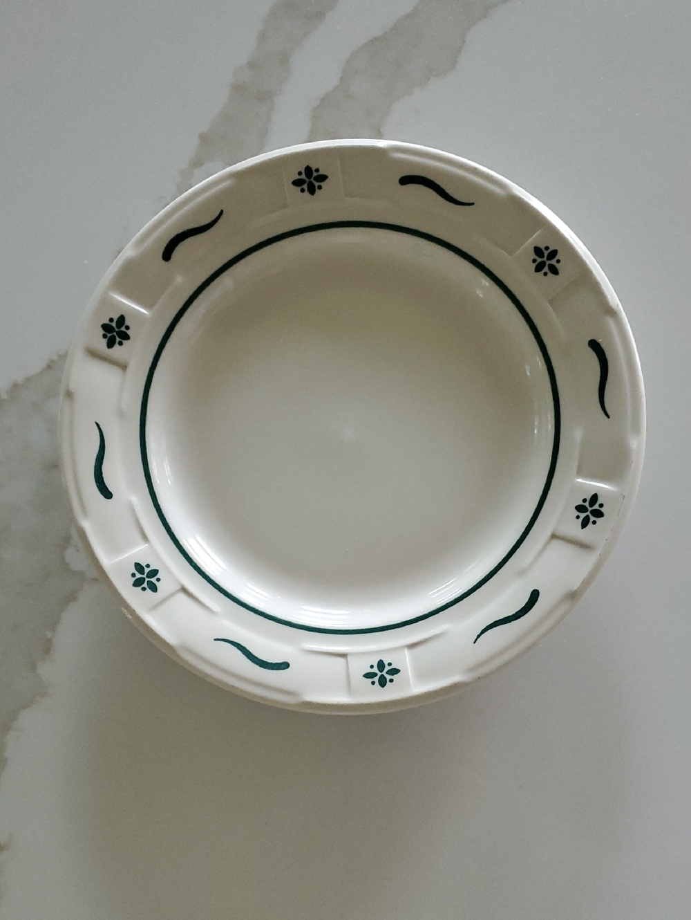 Longaberger Pottery Bread Plate Heritage Green Made In USA